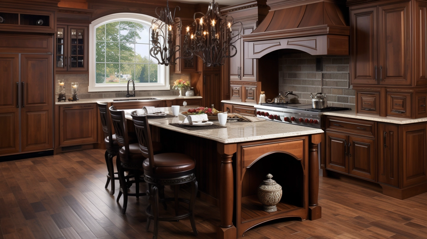 Traditional kitchen with cabinets made out of premium wood and durable countertops